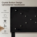 Letto a piattaforma imbottito con testiera imbottita - Queen Size, nero, struttura in metallo