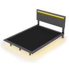 Telaio letto sospeso con luci LED, matrimoniale, beige