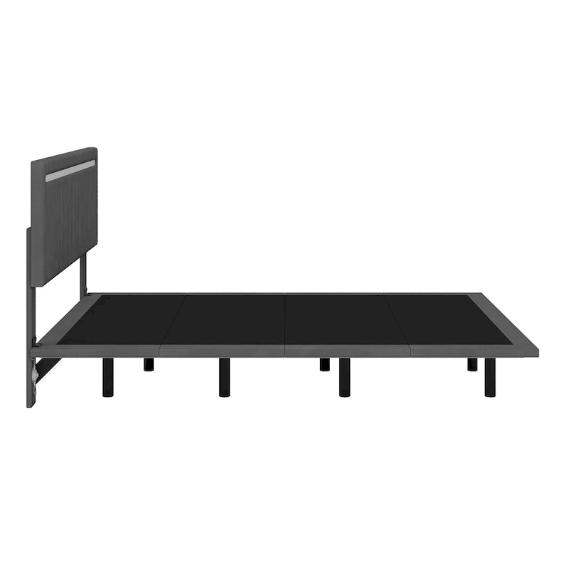 Telaio letto sospeso con luci LED, matrimoniale, beige