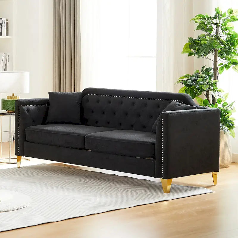 Divano in stile Mid-Century con tessuto ciniglia