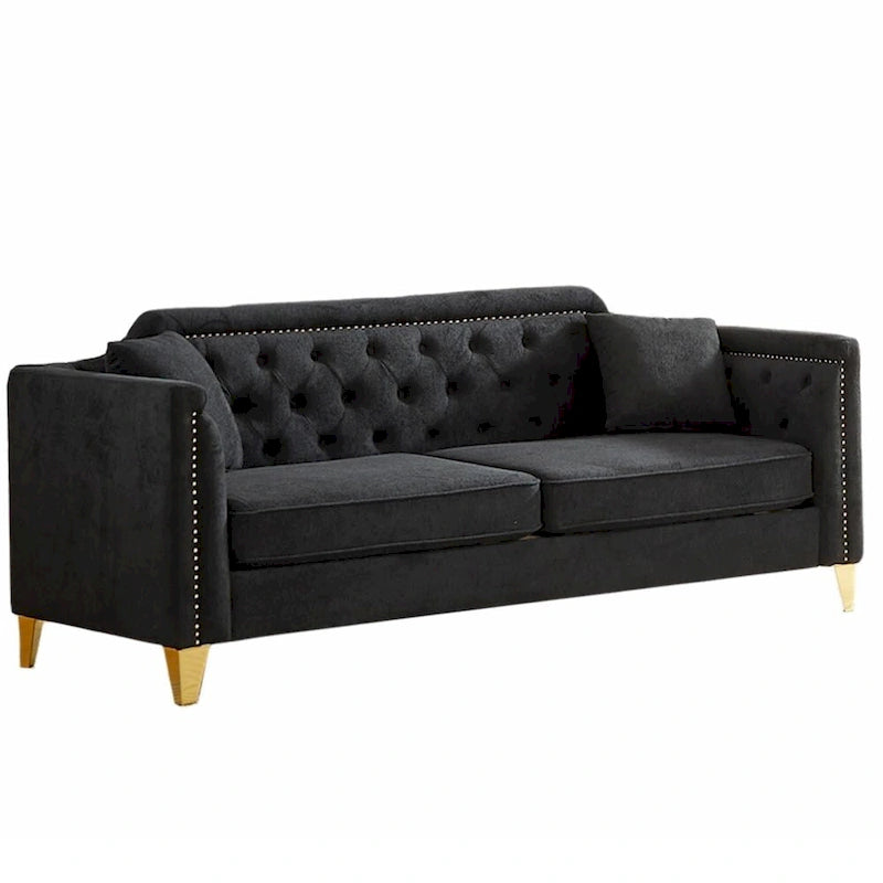 Divano in stile Mid-Century con tessuto ciniglia