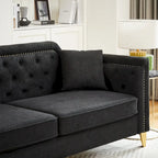 Divano in stile Mid-Century con tessuto ciniglia