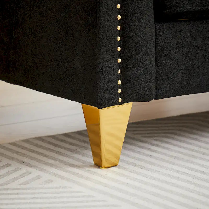 Divano in stile Mid-Century con tessuto ciniglia