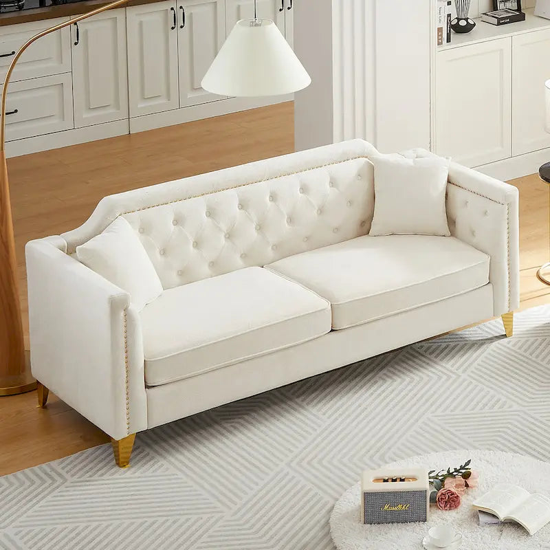 Divano in stile Mid-Century con tessuto ciniglia