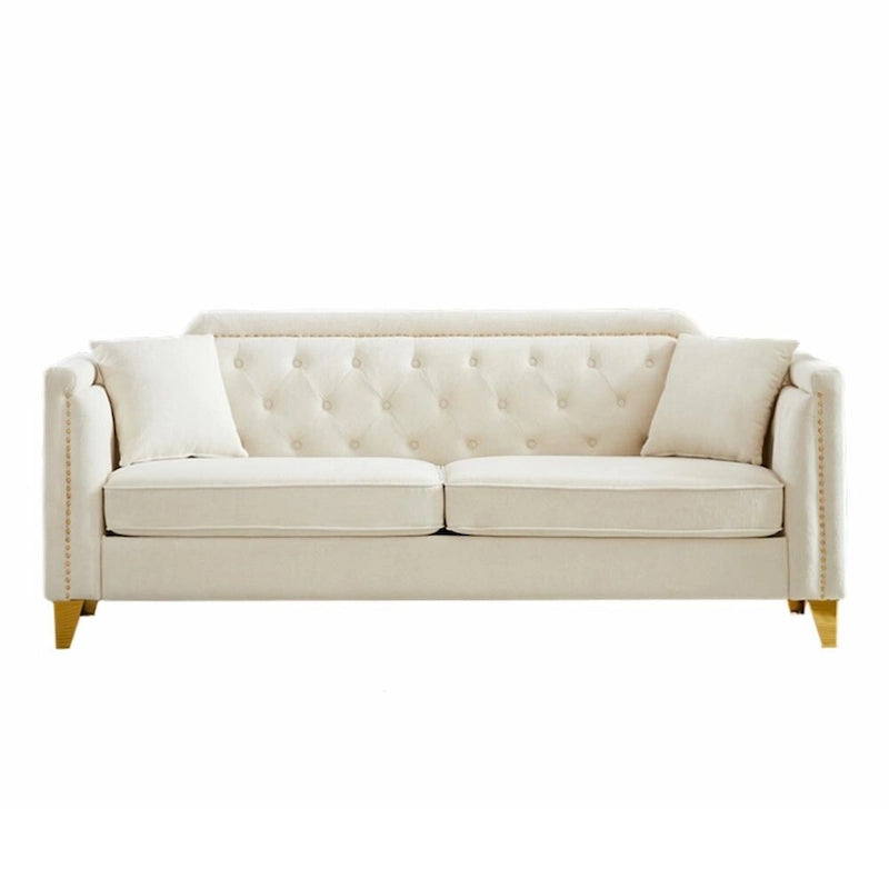 Divano in stile Mid-Century con tessuto ciniglia