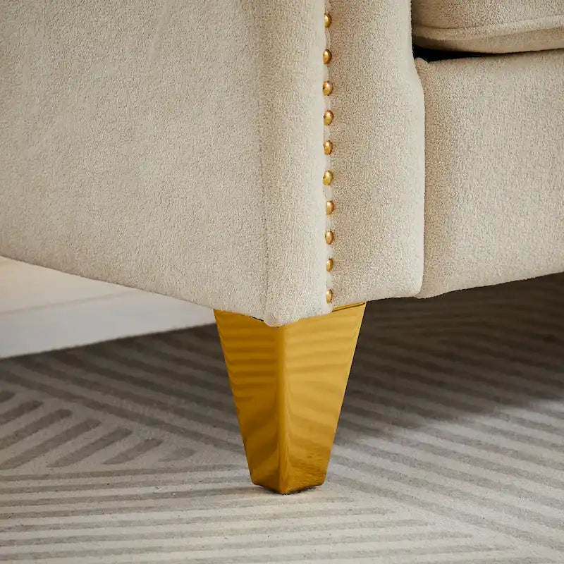 Divano in stile Mid-Century con tessuto ciniglia