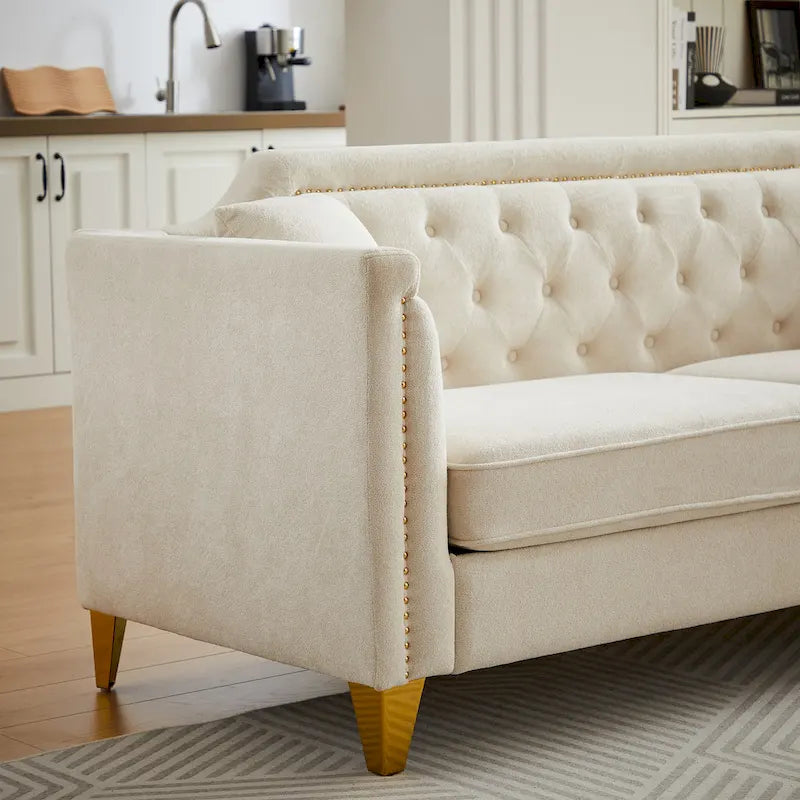 Divano in stile Mid-Century con tessuto ciniglia