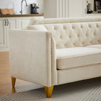 Divano in stile Mid-Century con tessuto ciniglia