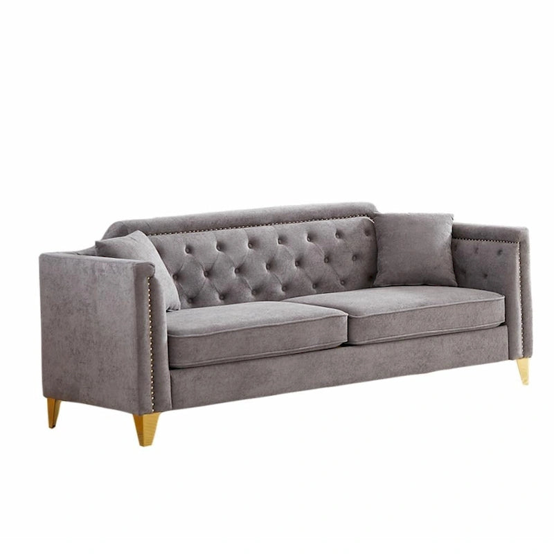 Divano in stile Mid-Century con tessuto ciniglia