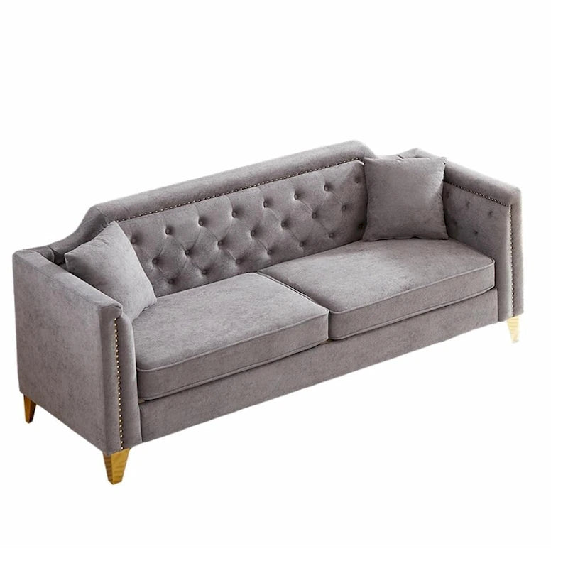 Divano in stile Mid-Century con tessuto ciniglia
