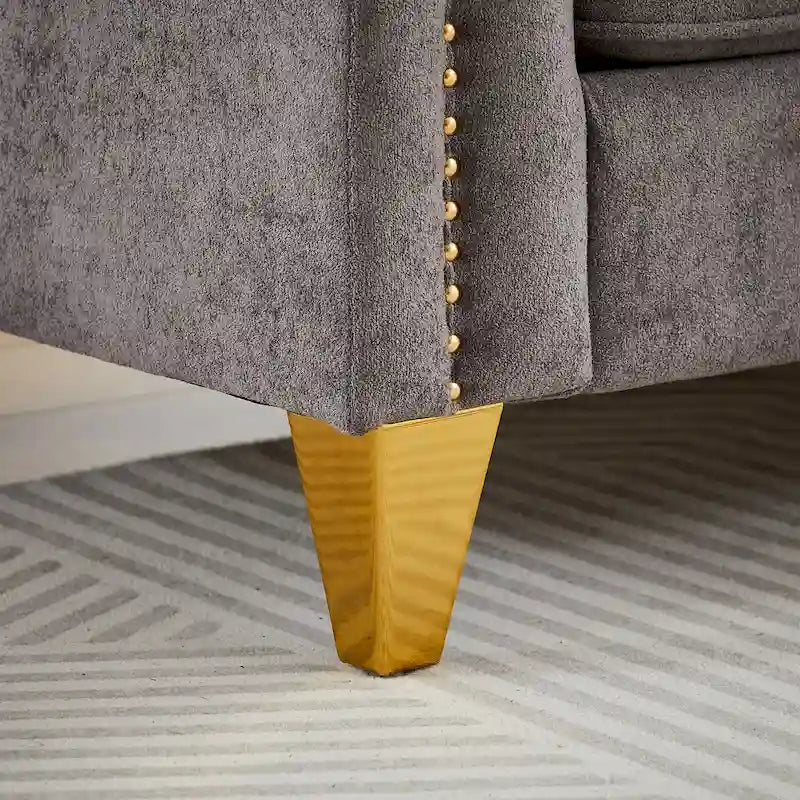 Divano in stile Mid-Century con tessuto ciniglia