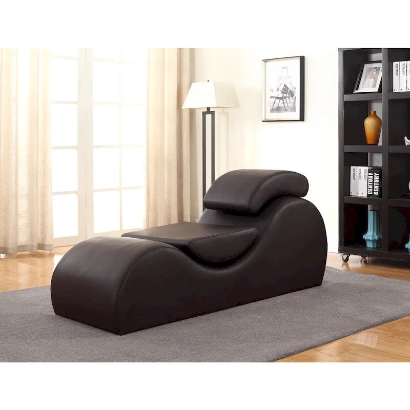 Chaise longue in similpelle con cuscini rimovibili