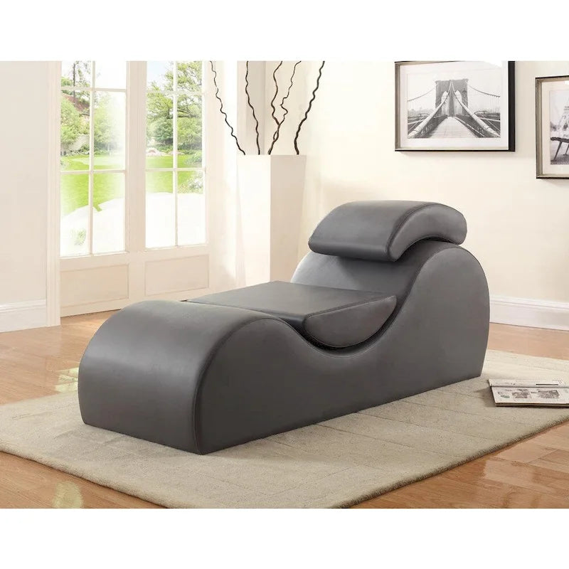 Chaise longue in similpelle con cuscini rimovibili