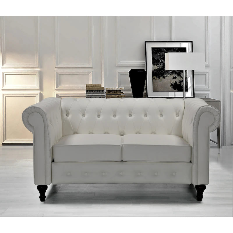 Divanetto Chesterfield classico rivestito in velluto