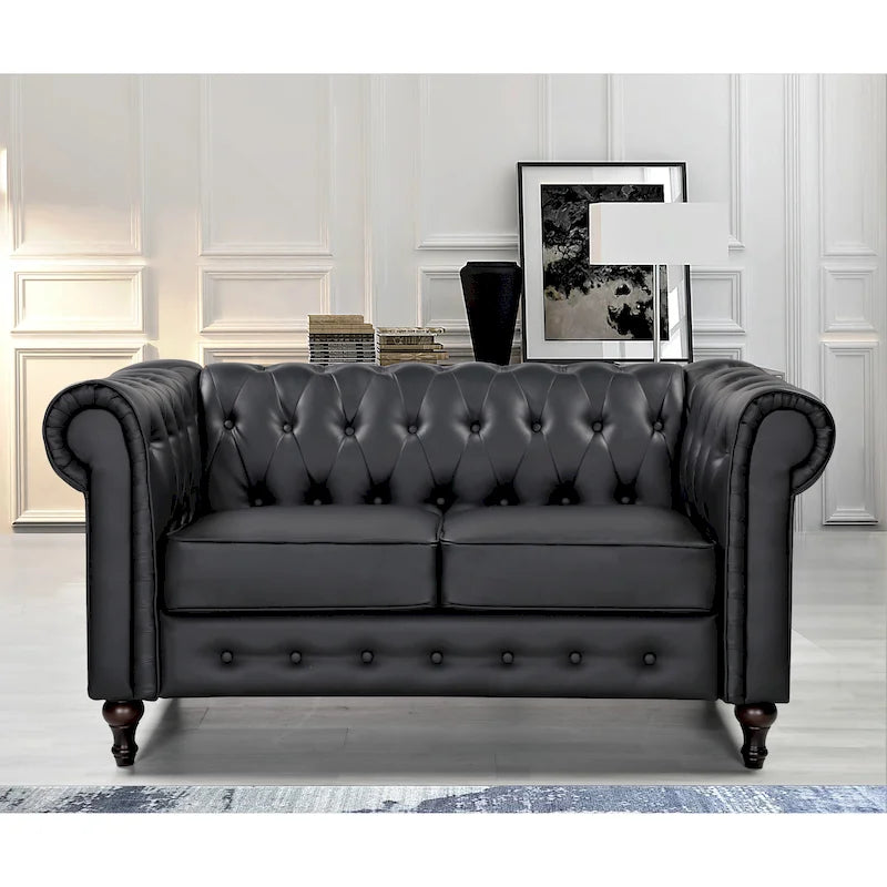 Divanetto Chesterfield classico rivestito in velluto