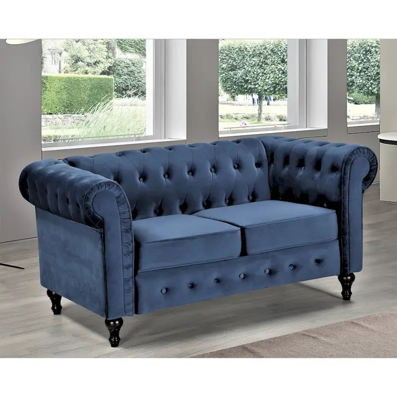 Divanetto Chesterfield classico rivestito in velluto