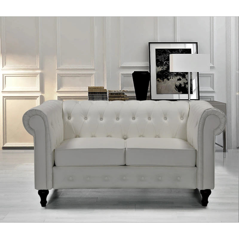 Divanetto Chesterfield classico rivestito in velluto