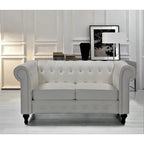 Divanetto Chesterfield classico rivestito in velluto