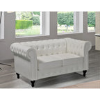 Divanetto Chesterfield classico rivestito in velluto