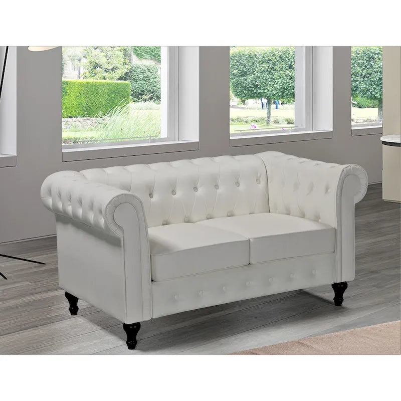 Divanetto Chesterfield classico rivestito in velluto