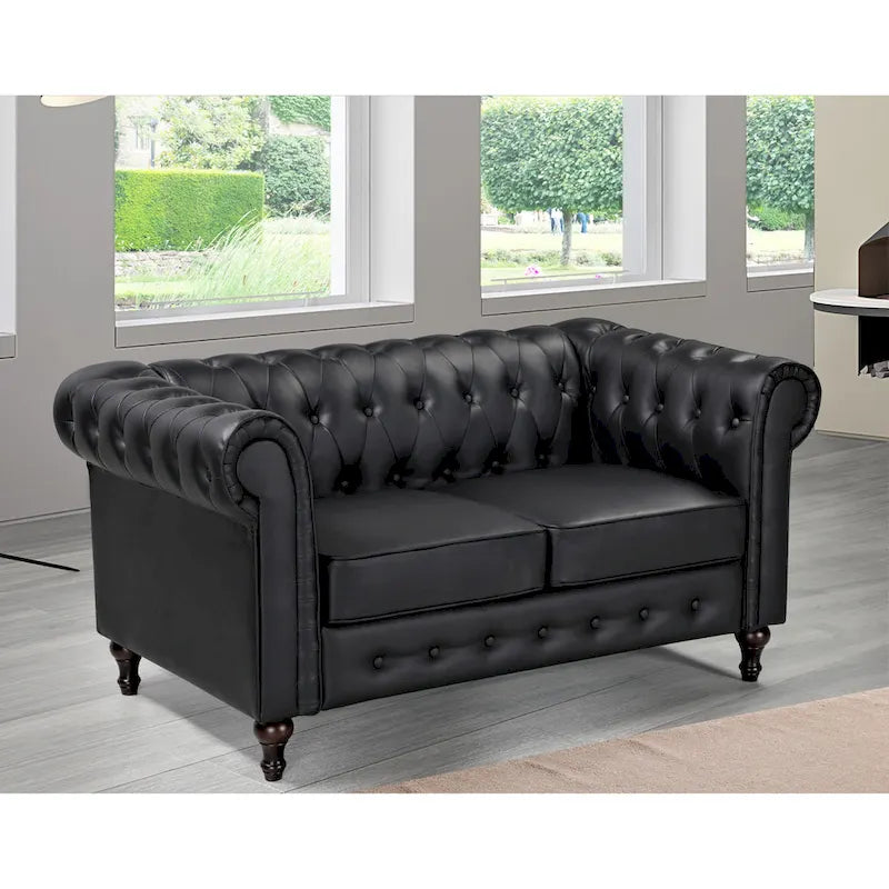 Divanetto Chesterfield classico rivestito in velluto