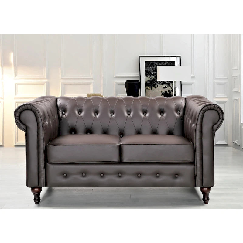 Divanetto Chesterfield classico rivestito in velluto