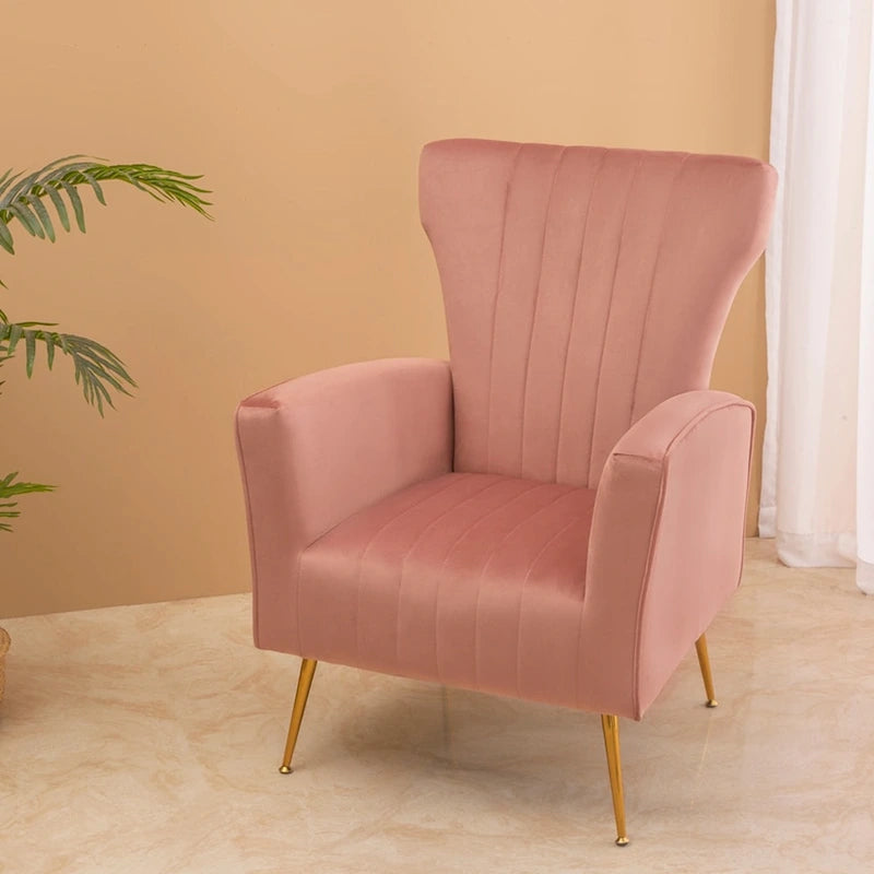Poltroncina a pozzetto con gambe in metallo