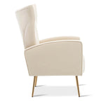 Poltroncina a pozzetto con gambe in metallo