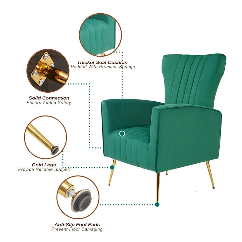 Poltroncina a pozzetto con gambe in metallo