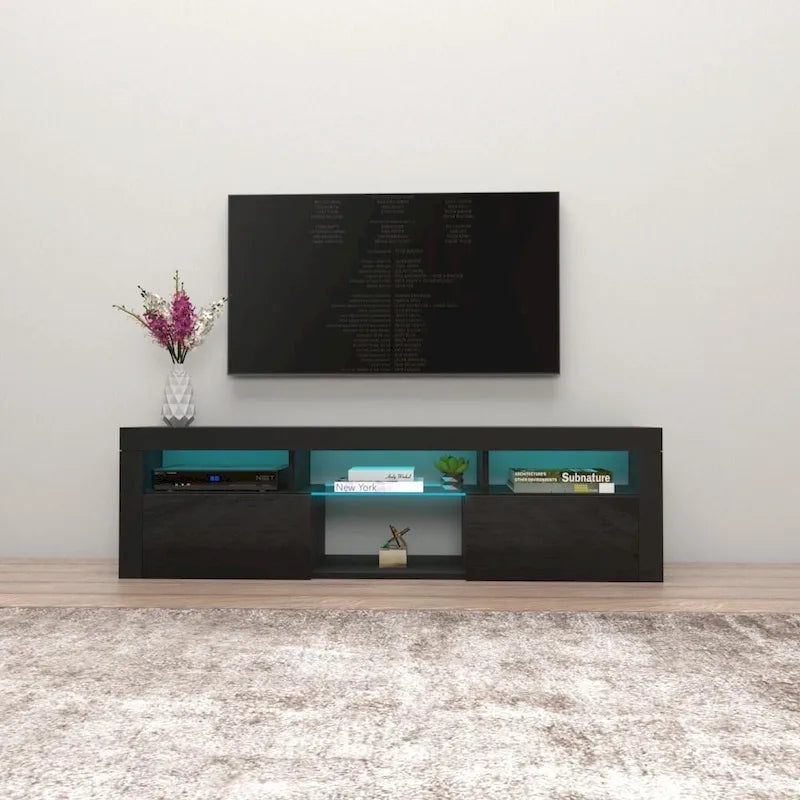Mobile TV sospeso a parete da 63" con luci a LED