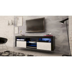 Mobile TV sospeso a parete da 63" con luci a LED