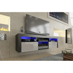 Mobile TV sospeso a parete da 63" con luci a LED
