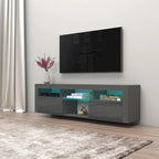 Mobile TV sospeso a parete da 63" con luci a LED