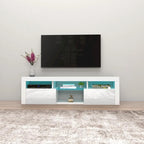 Mobile TV sospeso a parete da 63" con luci a LED
