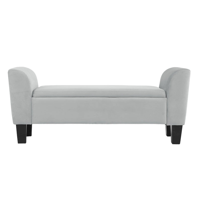 Panca contenitore in velluto con braccioli curvi - 55L x 23H x 16.5P pollici