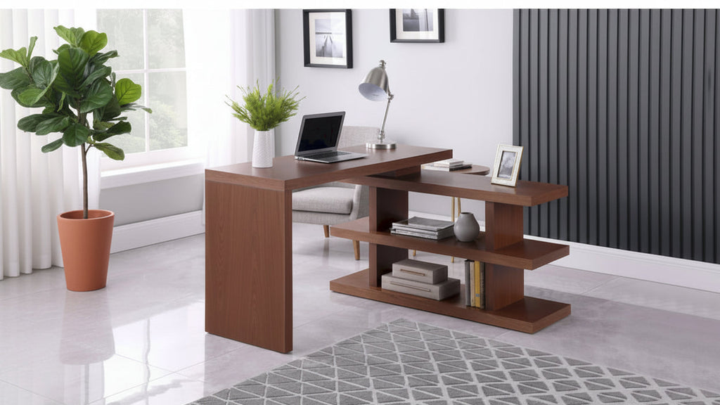 Somette Motion Home Office Desk with Shelves