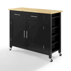 Carrello da cucina con isola, piano in legno e contenitore