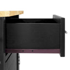 Carrello da cucina con isola, piano in legno e contenitore