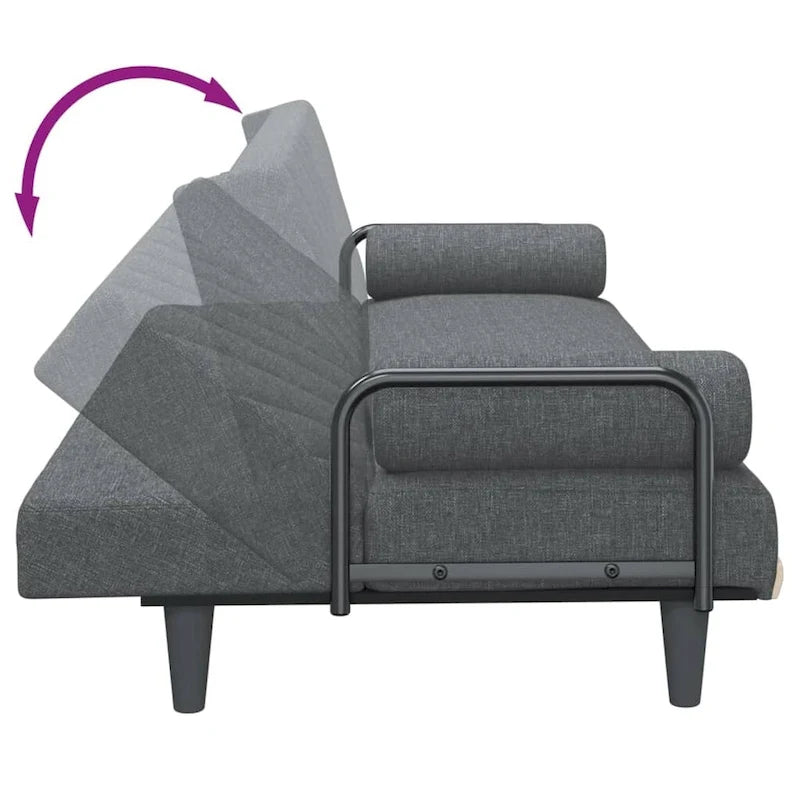 Divano Letto con Braccioli – Divano Convertibile Rivestito in Tessuto, 80.7"