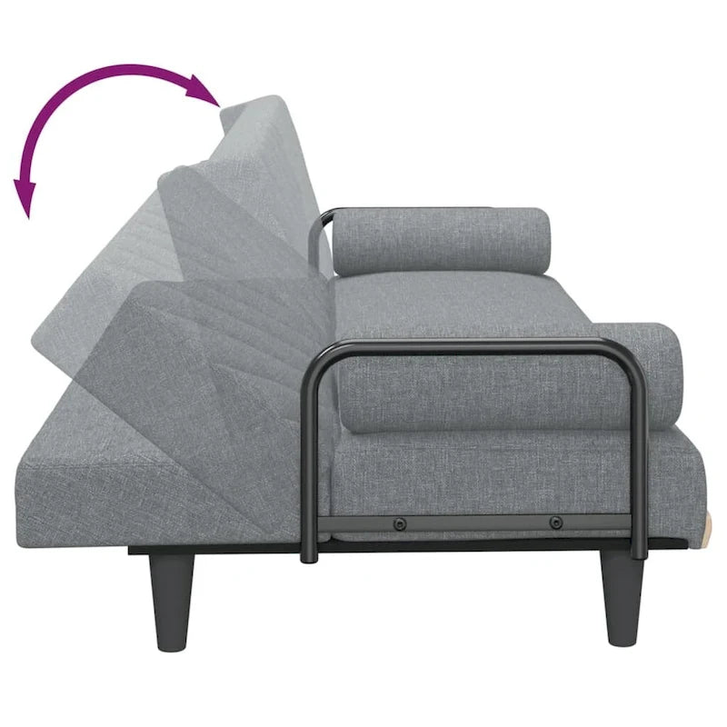 Divano Letto con Braccioli – Divano Convertibile Rivestito in Tessuto, 80.7"