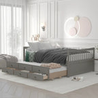 Divano letto con rotelle estraibili e 3 cassetti portaoggetti