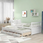 Divano letto con rotelle estraibili e 3 cassetti portaoggetti