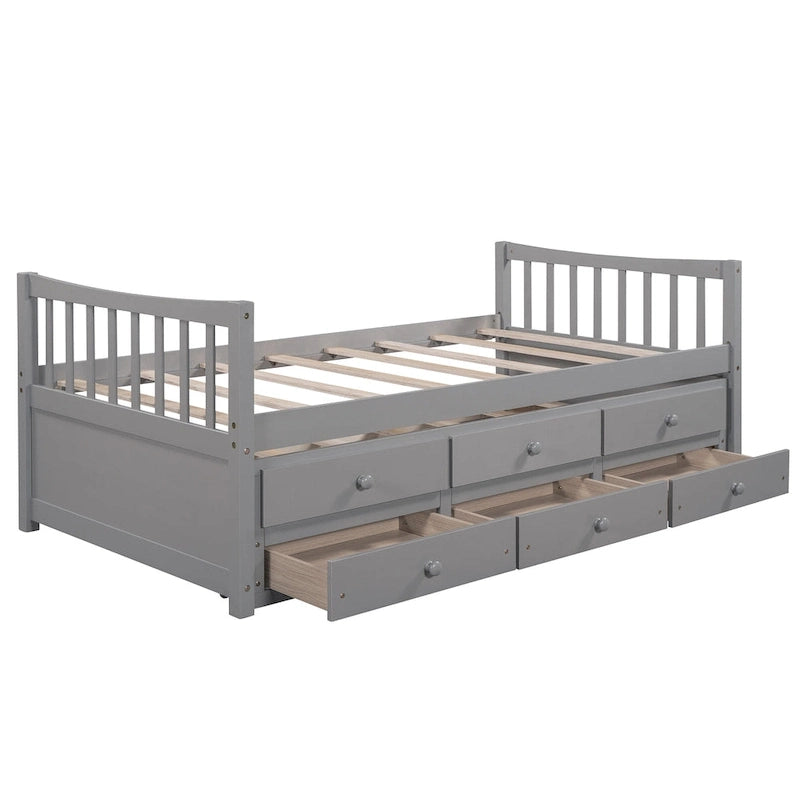 Divano letto con rotelle estraibili e 3 cassetti portaoggetti