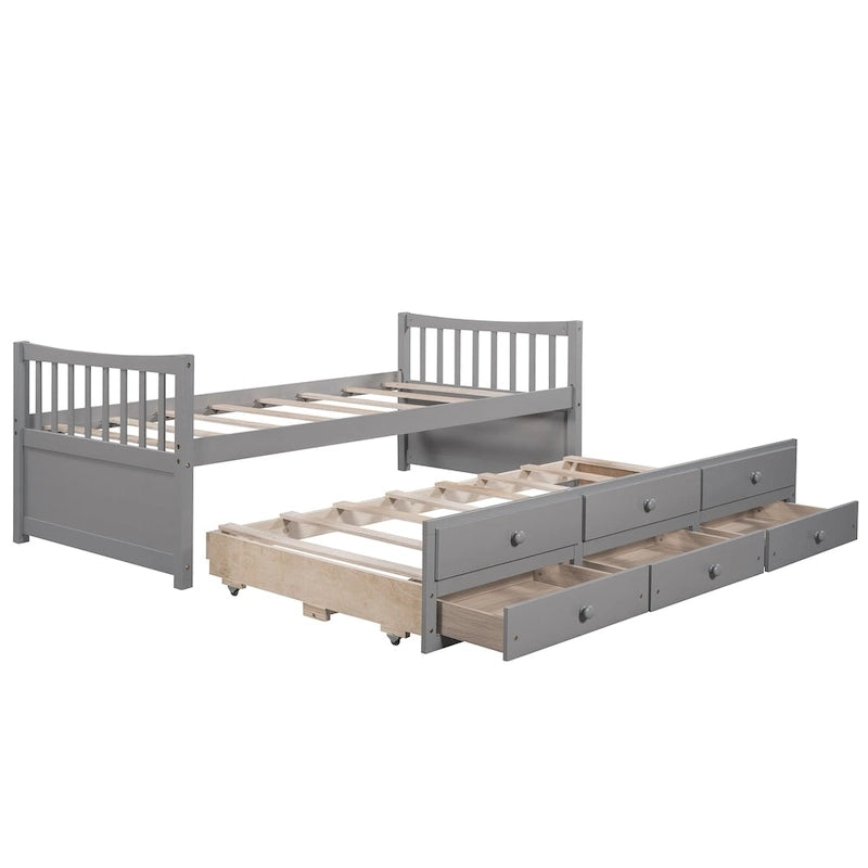 Divano letto con rotelle estraibili e 3 cassetti portaoggetti