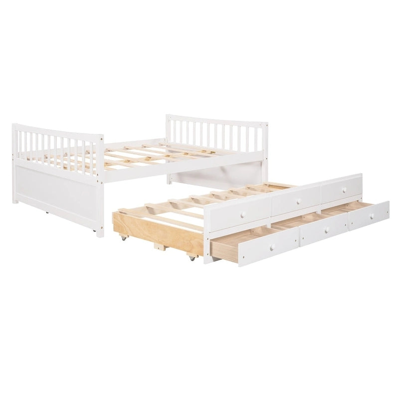 Divano letto con rotelle estraibili e 3 cassetti portaoggetti