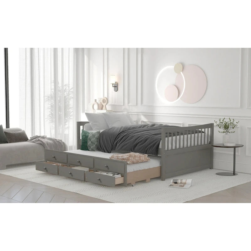 Divano letto con rotelle estraibili e 3 cassetti portaoggetti