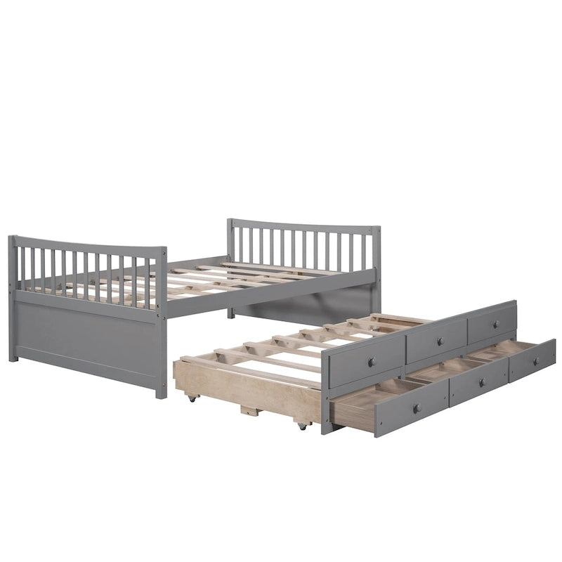 Divano letto con rotelle estraibili e 3 cassetti portaoggetti