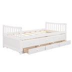 Divano letto con rotelle estraibili e 3 cassetti portaoggetti