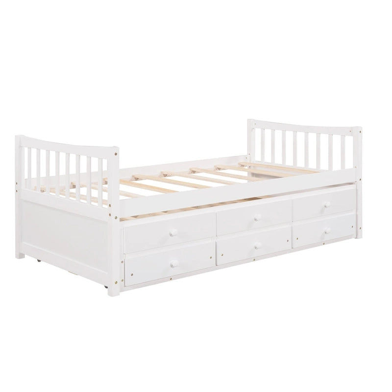 Divano letto con rotelle estraibili e 3 cassetti portaoggetti