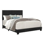 Struttura letto King Size con testiera e pediera imbottite, Nero